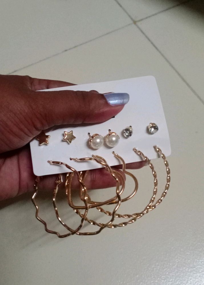 Earrings And Studs Combo Of 6pairs.