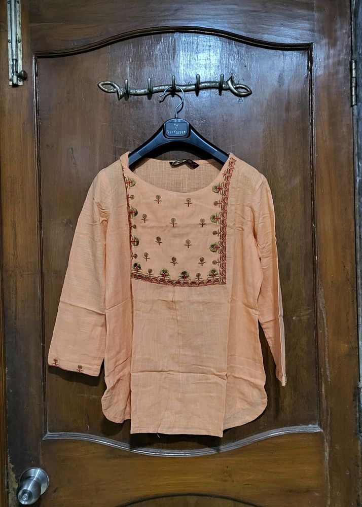 Peachy Coral Short Kurti