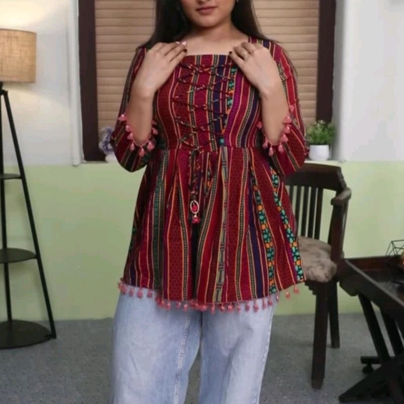 Multi Colour Short Kurti