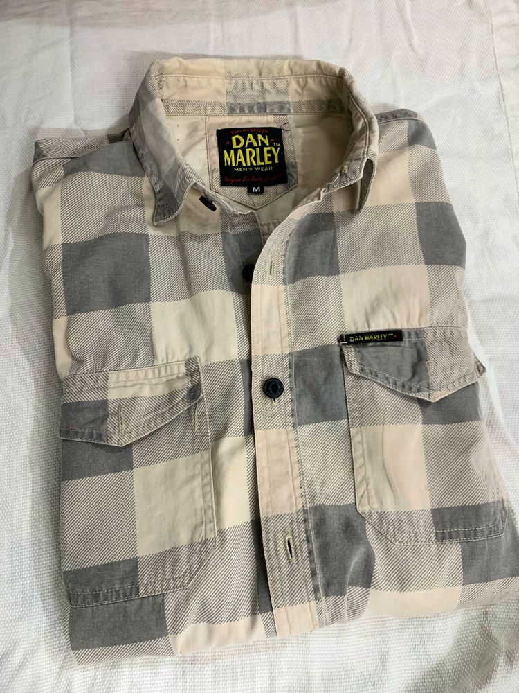 Brown Check Funnel Shirt