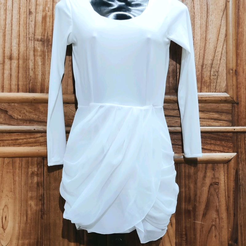 White Mini Length Dress