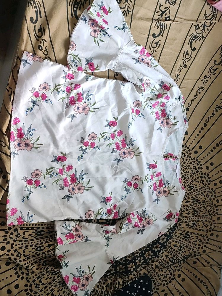 Cotton Top (Pink And White Colour)