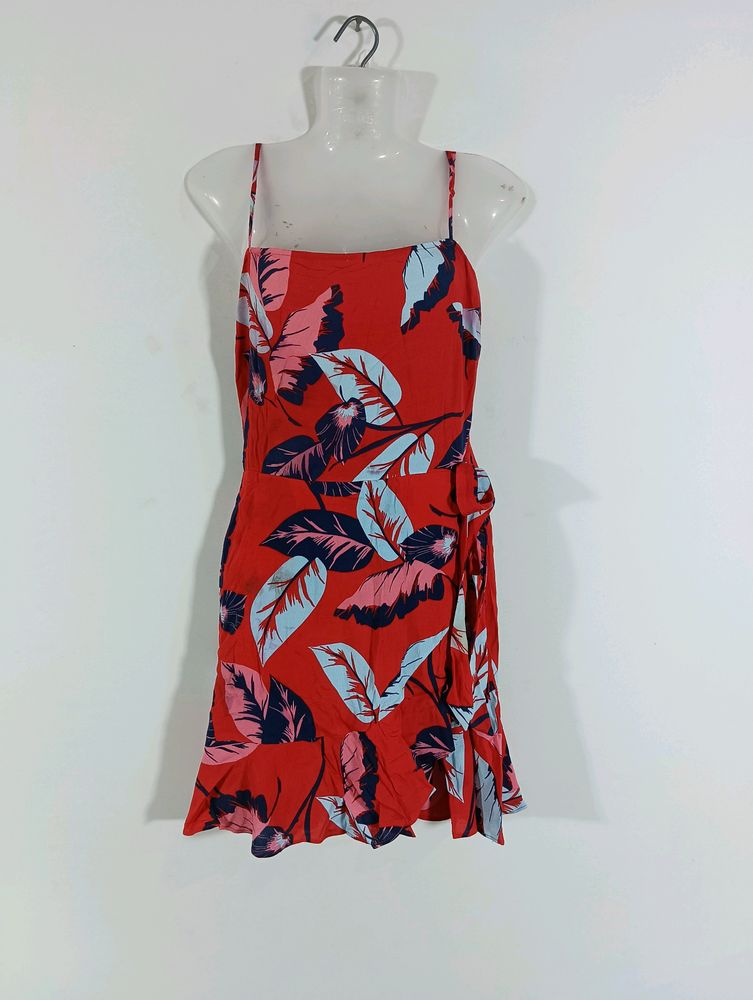 Red Printed Casual Dress (Women)