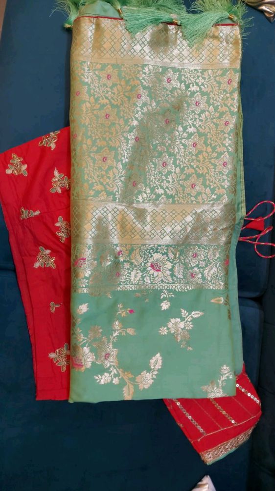 Pure Silk Saree with designer blouse