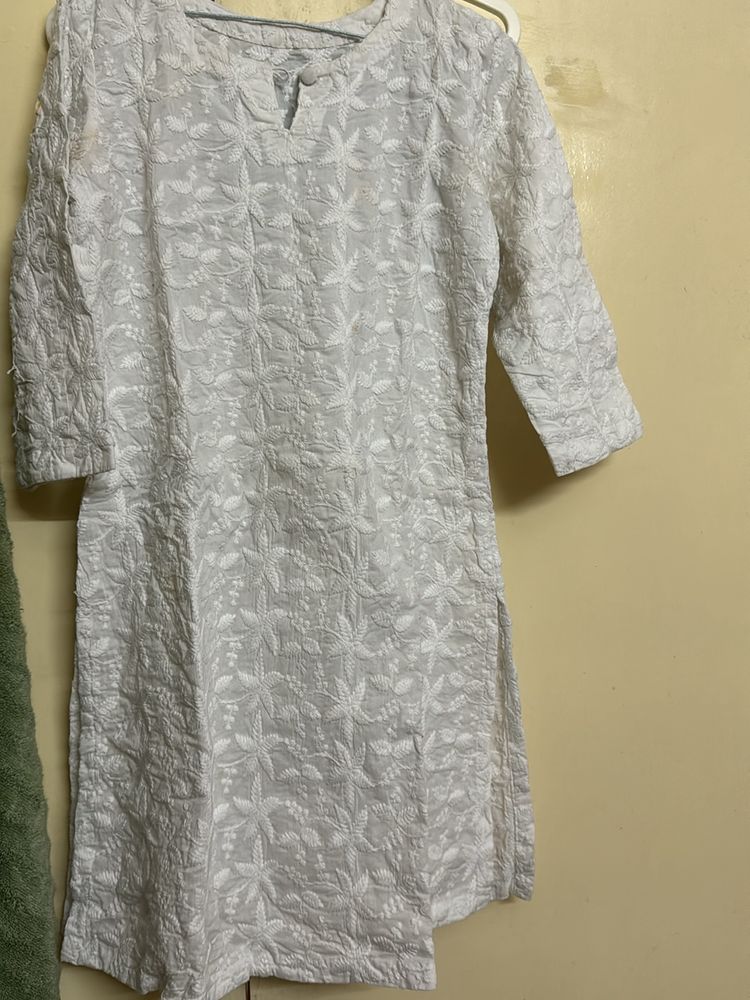 White Chikankari Kurta