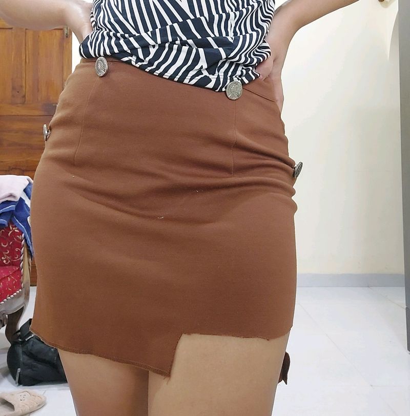 Brown Mini Skirt