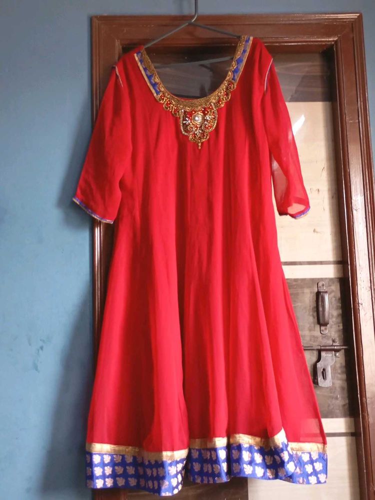 Anarkali Red Festive Wear For Women