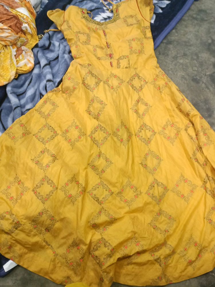 Mustard Yellow Frock Long