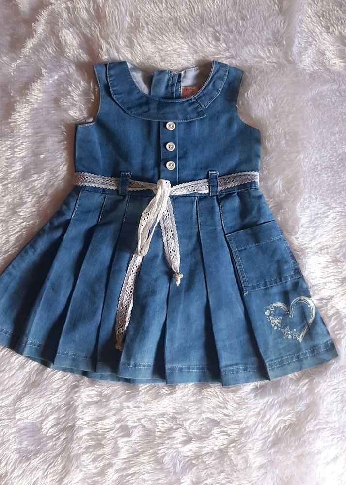 Denim Frock For Girls