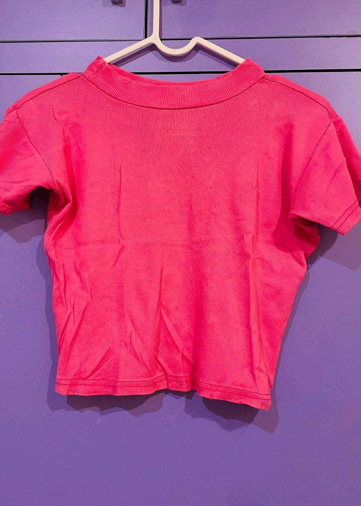 Magenta Ribber Top