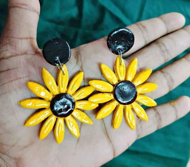 Clay Flower Earring No 9