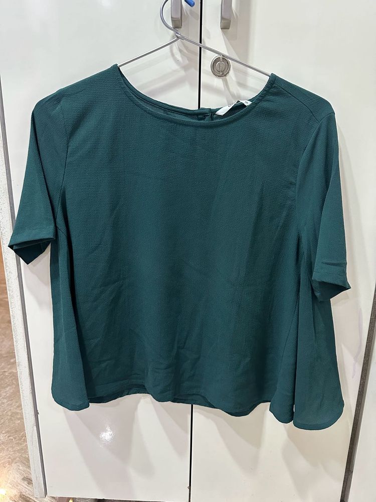 Only Deep Green Boxy Fit Top