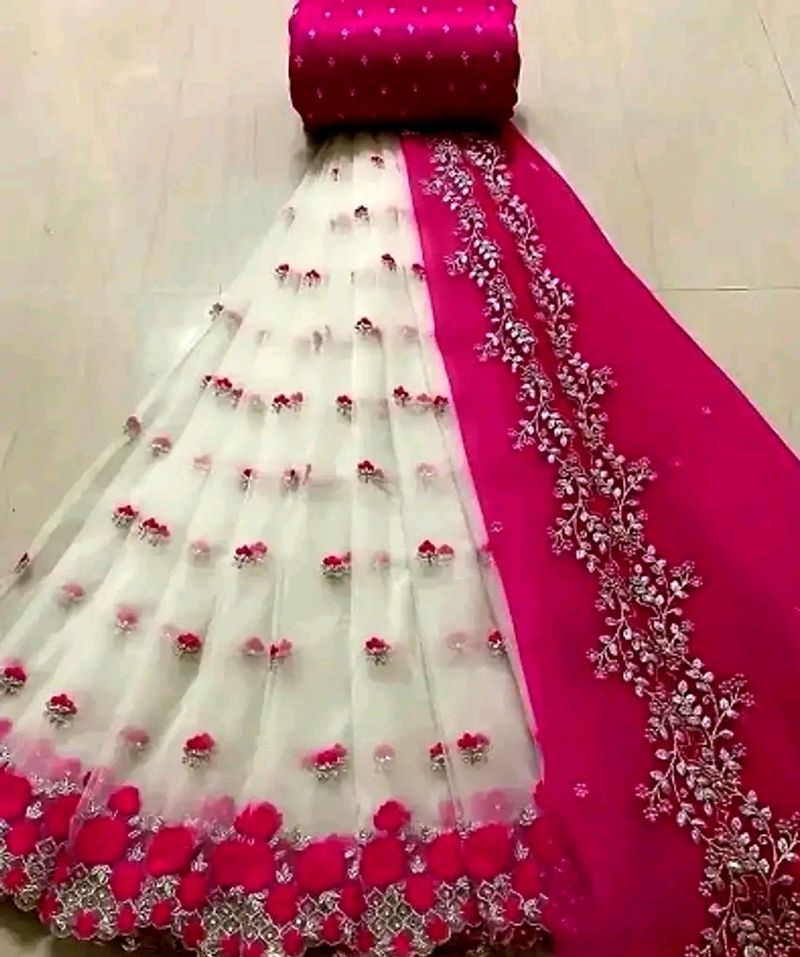 Kashidakari Style Semi Stitched Lahenga Choli