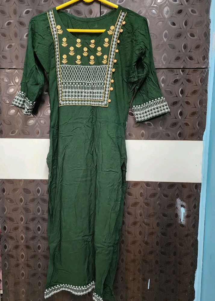 Green Kurti For Girls