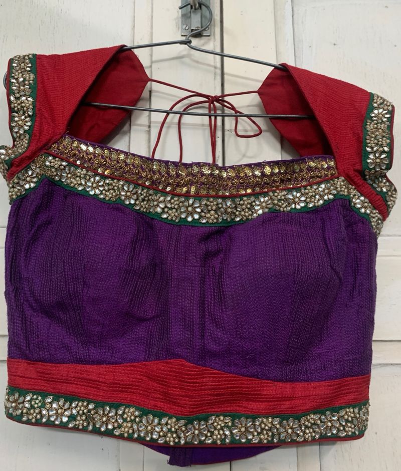 Multicoloured Backless Blouse (Boutique Style)