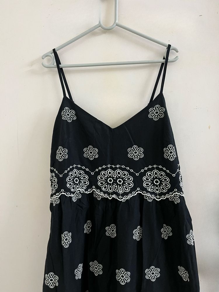 Black Embroidered Dress