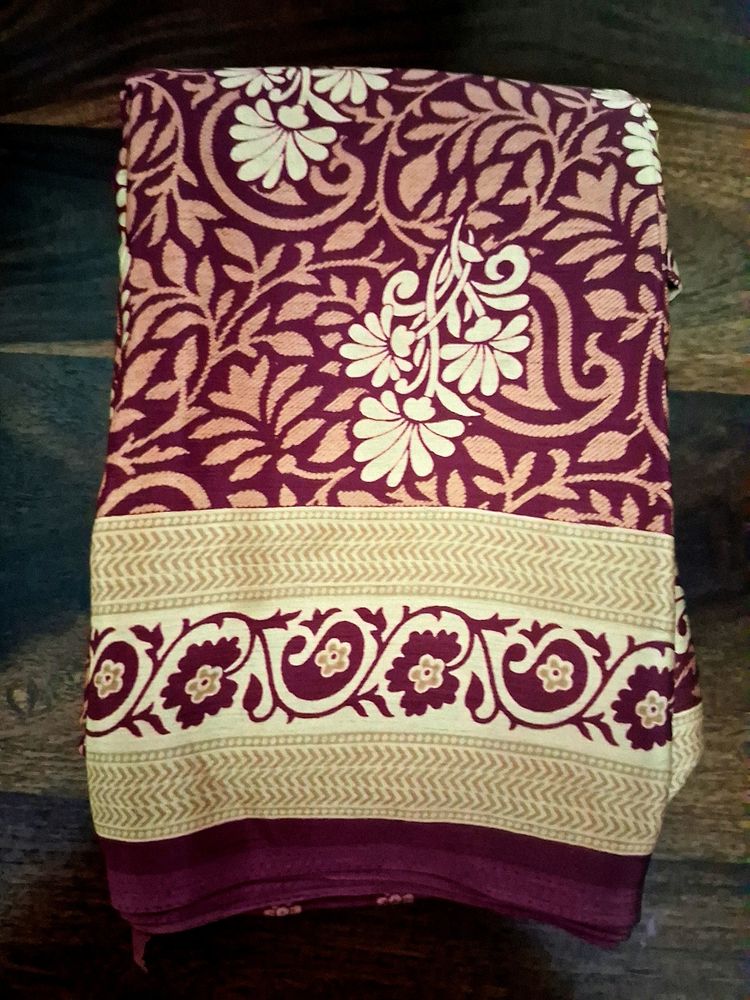 New Maroon Color Georgette Saree With Blouse Mater