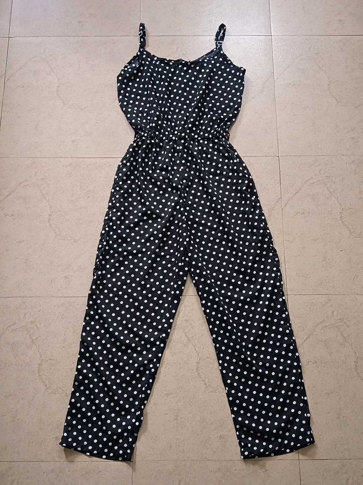 A Black Polka Dot Jumpsuit