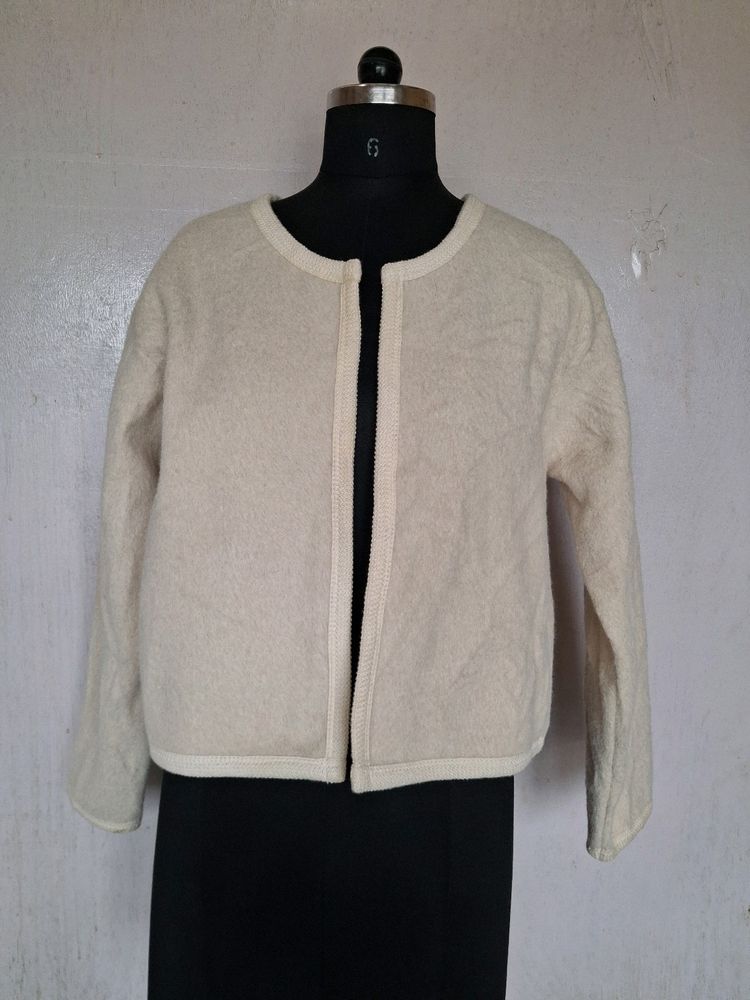 Crop Crew Neck Coat