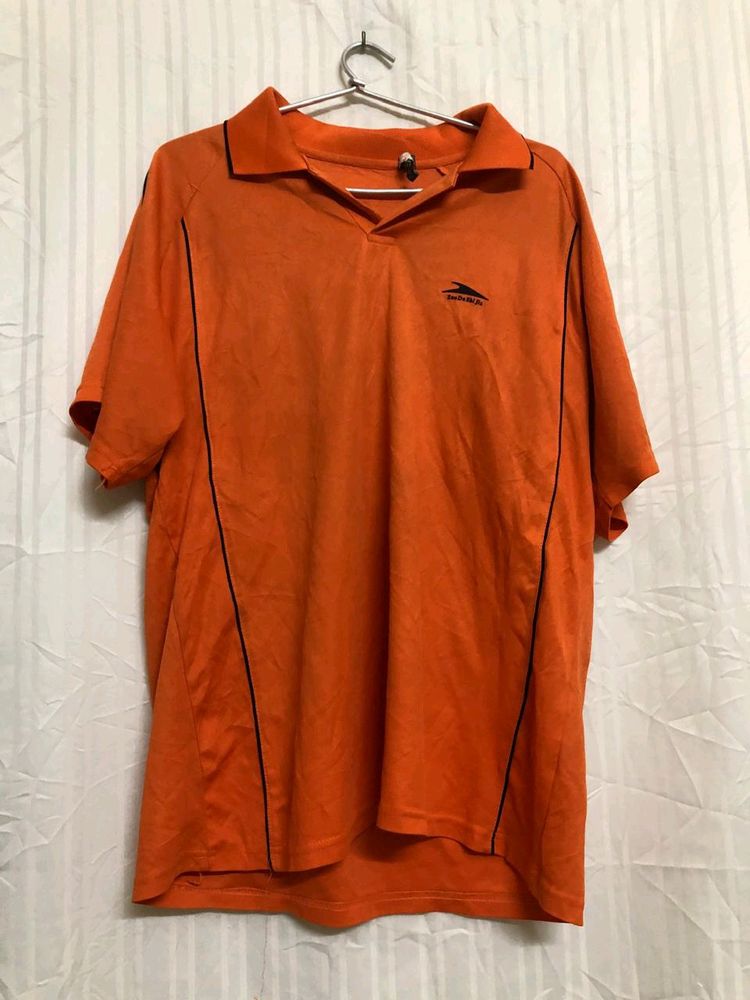 Orange Short Sleeve Polo T Shirt