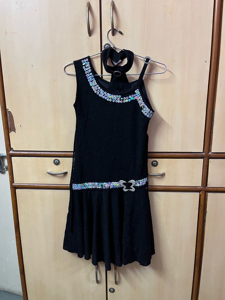 Black Colour Midi Frock For Girls