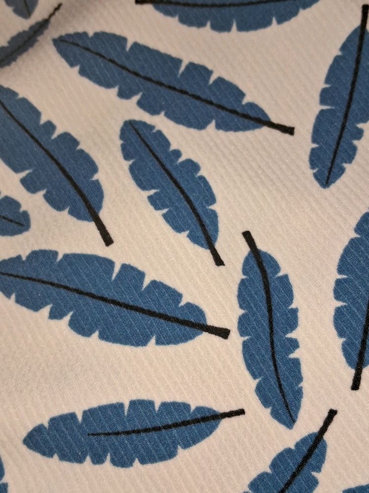 Blue Leaf And White Combined Hoodie.