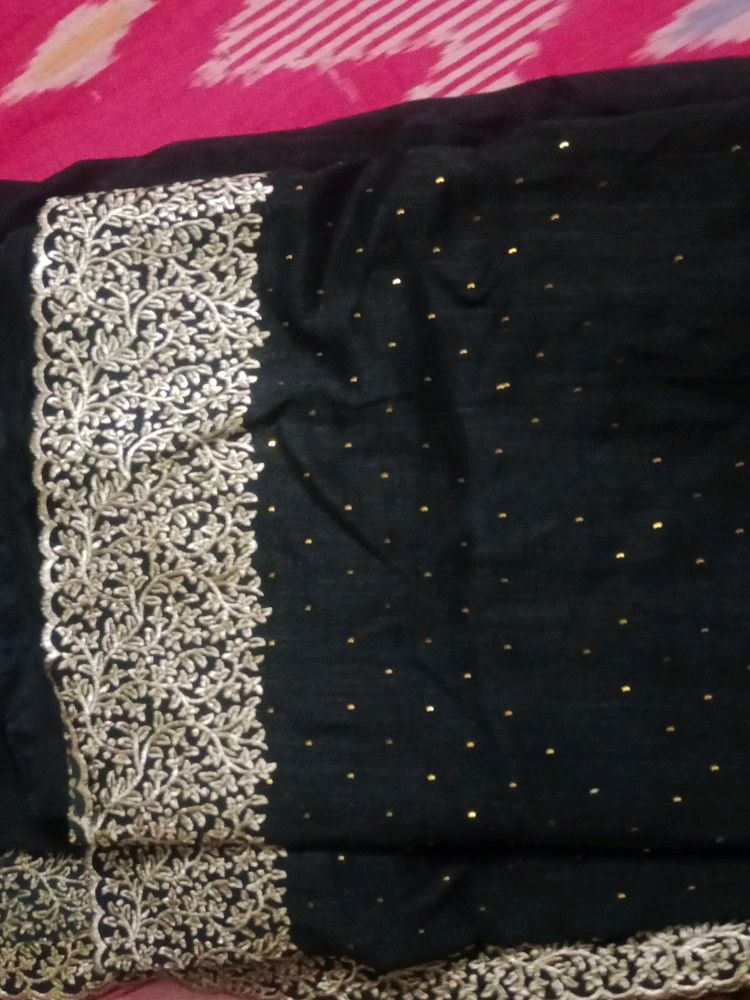 Embroidery Saree With Stiched Blouse