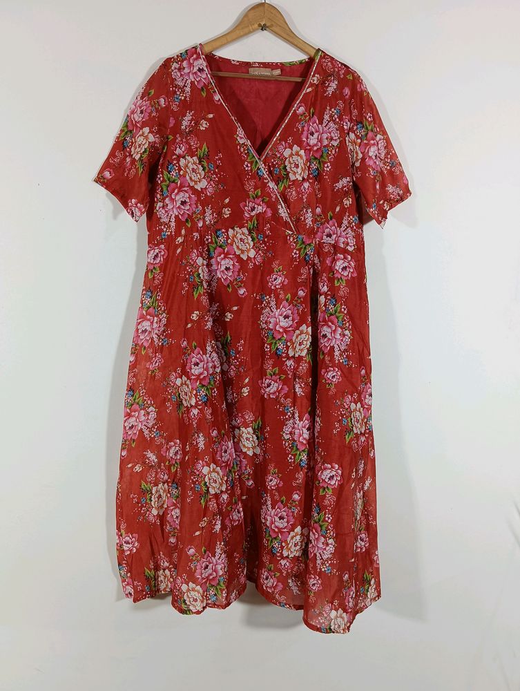 Rust Printed Kurta (Women)