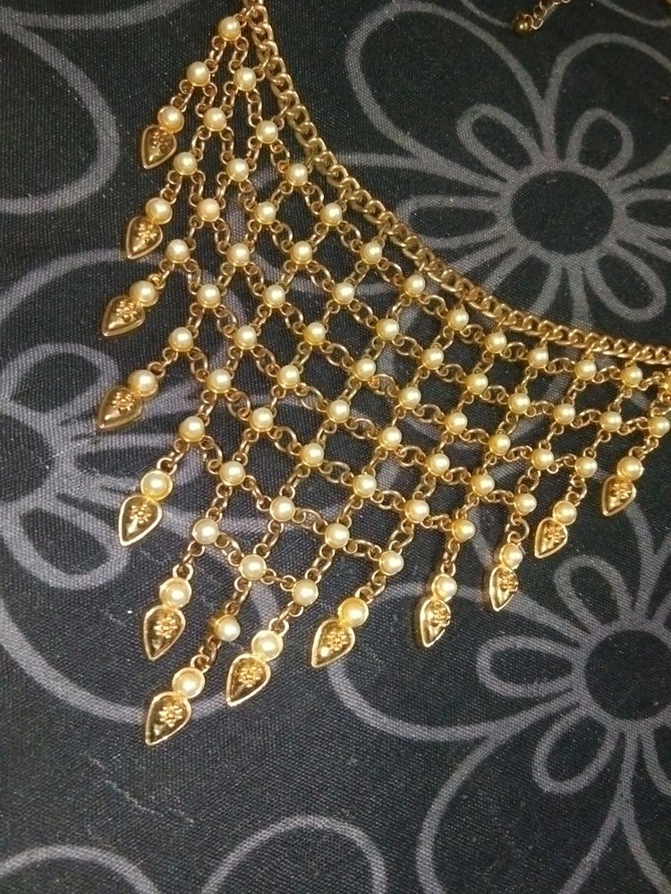 Heavy Long Necklace Golden Colour